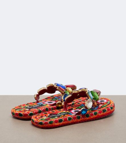 Embellished leather thong sandals - Dolce&Gabbana - Modalova