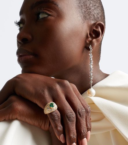 Anello in oro 18kt con diamanti e smeraldo - Suzanne Kalan - Modalova