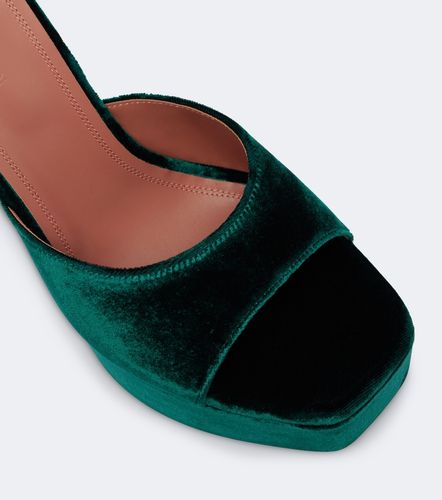 Mules con plataforma Dalida de terciopelo - Amina Muaddi - Modalova