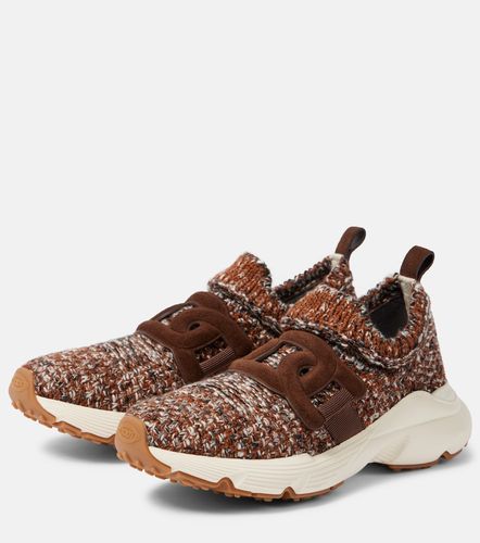 Knitted leather-trimmed sneakers - Tod's - Modalova
