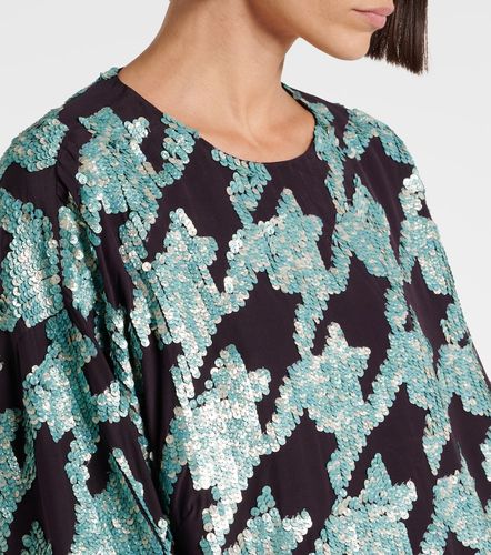 Sequined houndstooth silk sweatshirt - Dries Van Noten - Modalova