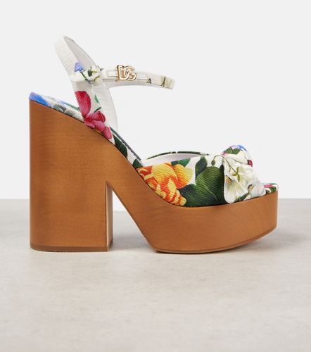 Floral jacquard platform sandals - Dolce&Gabbana - Modalova