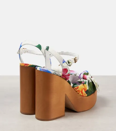 Floral jacquard platform sandals - Dolce&Gabbana - Modalova