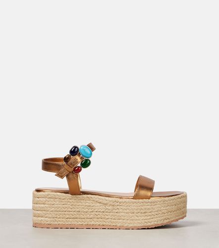 Metallic leather platform espadrilles - Gianvito Rossi - Modalova