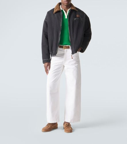 Giacca blouson di jeans con velluto - Miu Miu - Modalova