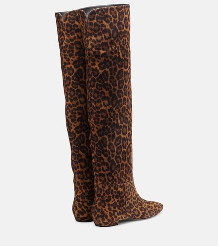 Leopard-print suede knee-high boots - Gianvito Rossi - Modalova