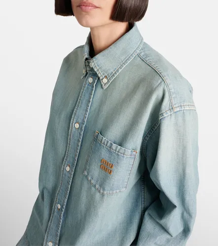 Miu Miu Logo chambray shirt - Miu Miu - Modalova