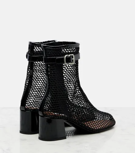 Fishnet patent leather-trimmed ankle boots - Alaia - Modalova