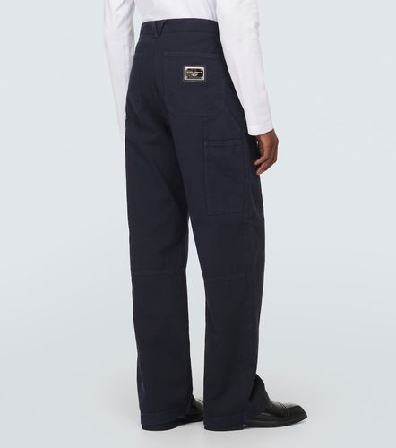 Pantalones rectos de tiro medio de algodón - Dolce&Gabbana - Modalova