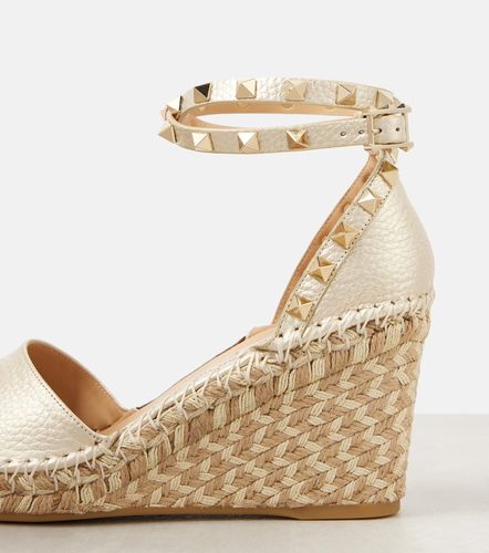 Rockstud – Espadrillas con zeppa in pelle metallizzata - Valentino Garavani - Modalova