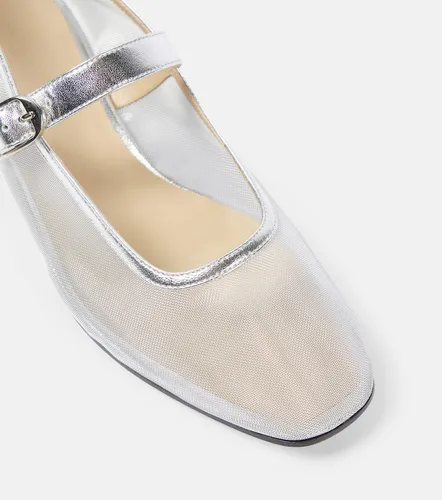 Leather-trimmed mesh ballet flats - Le Monde Beryl - Modalova