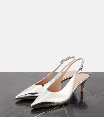 Metallic leather slingback pumps - Gianvito Rossi - Modalova