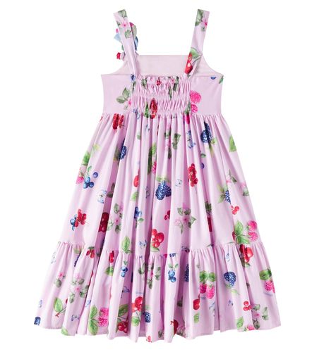 Vestido de popelín de algodón estampado - Monnalisa - Modalova
