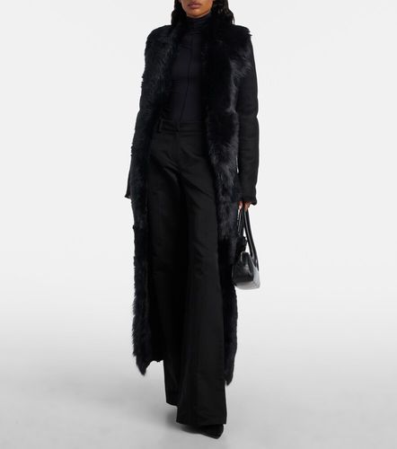 Shearling-trimmed suede coat - Magda Butrym - Modalova