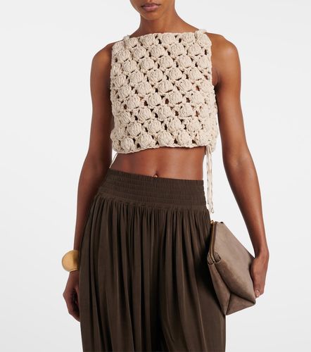 Crop top de croché de algodón - Balmain - Modalova