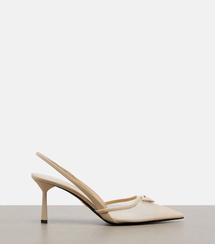 Slingback-Pumps aus Mesh mit Leder - Prada - Modalova