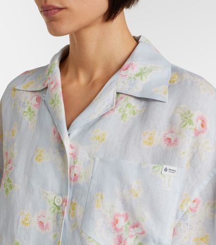 Camicia in lino con stampa floreale - Prada - Modalova