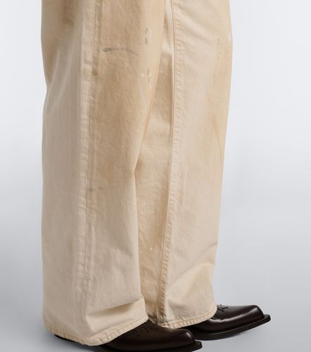 Jeans distressed a gamba larga con pelle - Acne Studios - Modalova