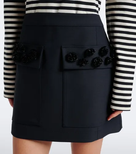 Embellished wool-blend gabardine miniskirt - Plan C - Modalova