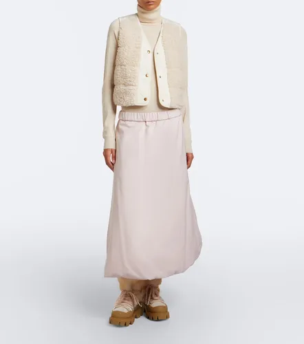 Falda midi con paneles de plumas - Moncler - Modalova