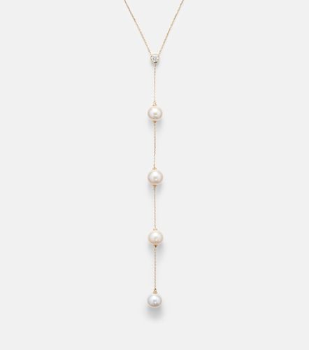 Collana in 14kt con diamanti e perle - Mateo - Modalova