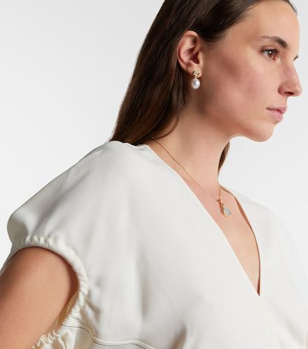 Orecchini in giallo 18kt con diamanti e perle - Octavia Elizabeth - Modalova