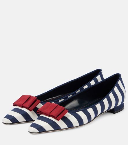Bailarinas Reador a rayas con lazo - Manolo Blahnik - Modalova