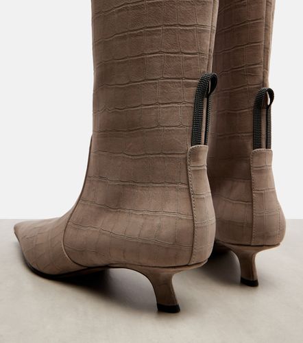 Botas altas de ante grabado con cuentas Monili - Brunello Cucinelli - Modalova