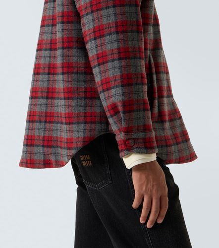 Plaid virgin wool down overshirt - Miu Miu - Modalova