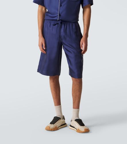 Shorts de satén de seda con logo - Dolce&Gabbana - Modalova