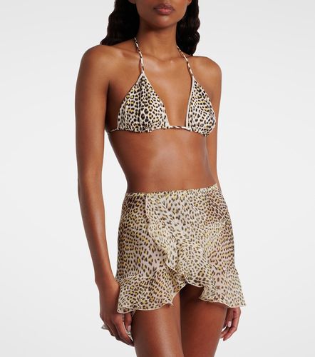 Leopard-print silk beach cover-up - Roberto Cavalli - Modalova
