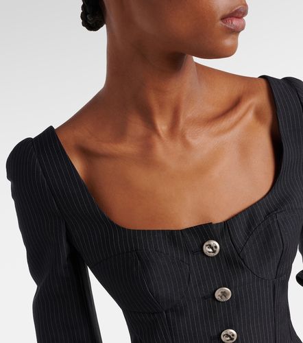 Chalk stripe wool and mohair bustier top - McQueen - Modalova