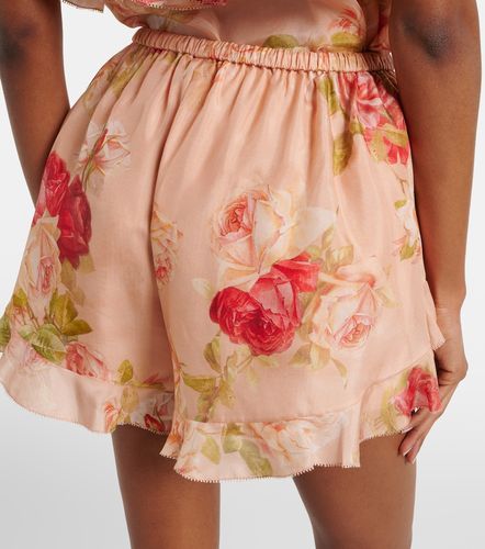 Roselight floral ruffled silk shorts - Zimmermann - Modalova