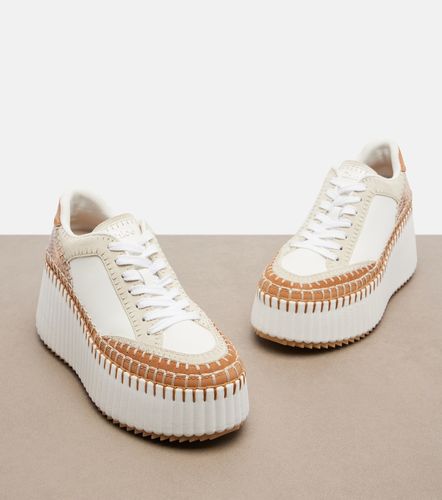 Nama leather-trimmed platform sneakers - Chloe - Modalova