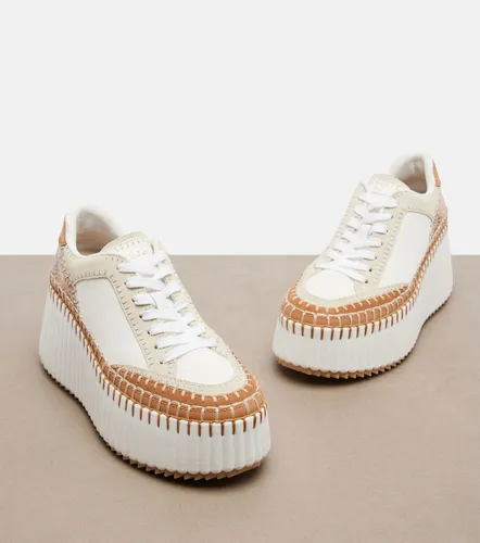 Nama leather-trimmed platform sneakers - Chloe - Modalova