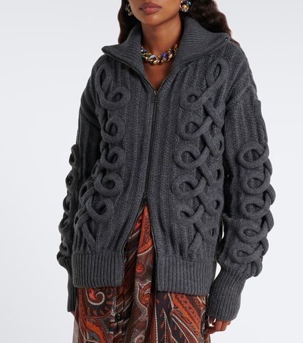 Cardigan in misto lana a coste con zip - Etro - Modalova