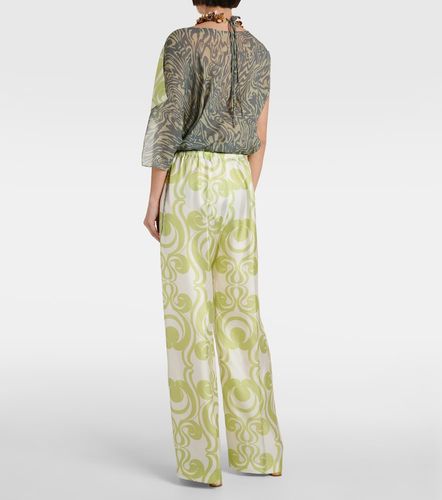 Printed silk wide-leg pants - Dries Van Noten - Modalova