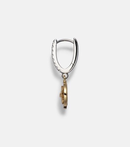 Pendiente individual True Love Mini de oro amarillo y blanco de 18 ct con diamantes - FoundRae - Modalova
