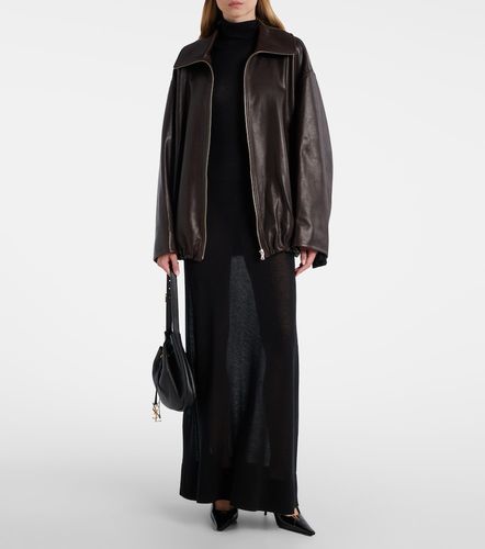 Elisse leather bomber jacket - Nour Hammour - Modalova