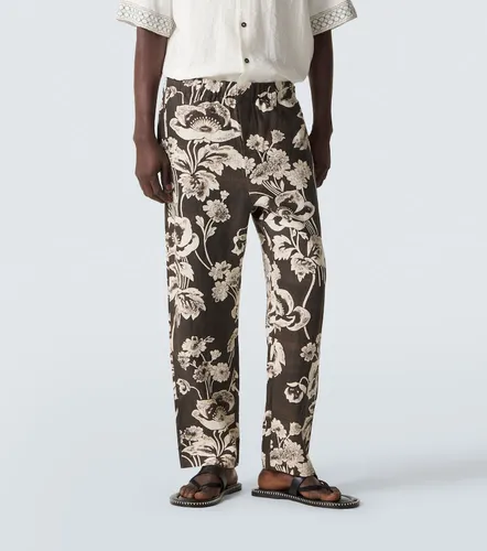 Commas Floral linen straight pants - Commas - Modalova
