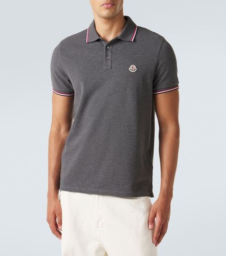 Polo de piqué de algodón con logo - Moncler - Modalova