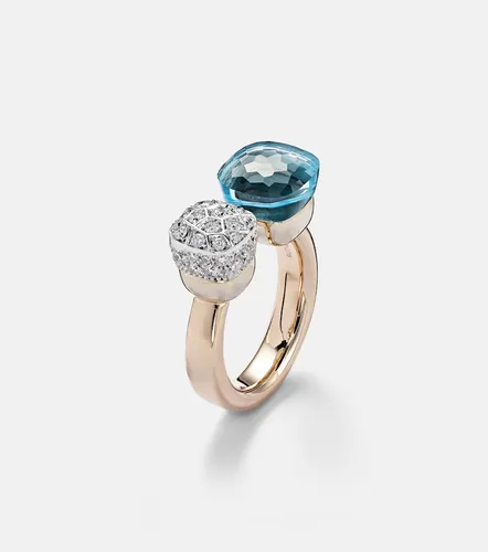 Nudo 18kt rose and white ring with topaz and diamonds - Pomellato - Modalova