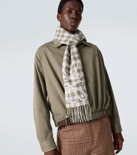 Anagram checked silk and cashmere scarf - Loewe - Modalova