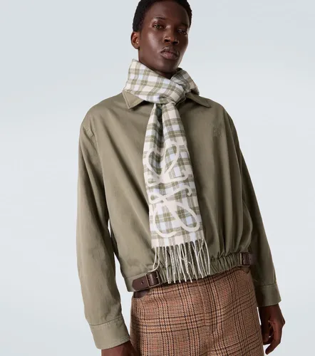 Sciarpa Anagram in seta e cashmere a quadri - Loewe - Modalova