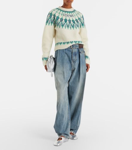 Fair Isle sequined wool-blend sweater - Loewe - Modalova