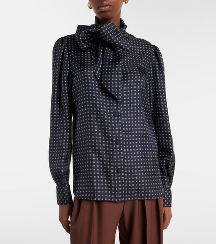 Blusa de crêpe de china de seda con lazada - Saint Laurent - Modalova
