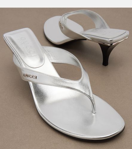Vittoria metallic leather thong sandals - Gucci - Modalova