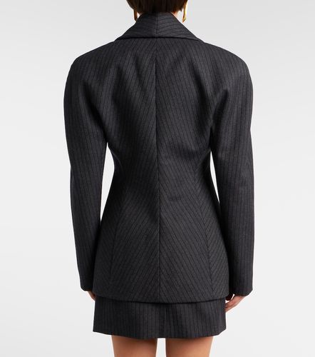 Blazer cruzado de sarga de lana virgen con raya diplomática - Versace - Modalova