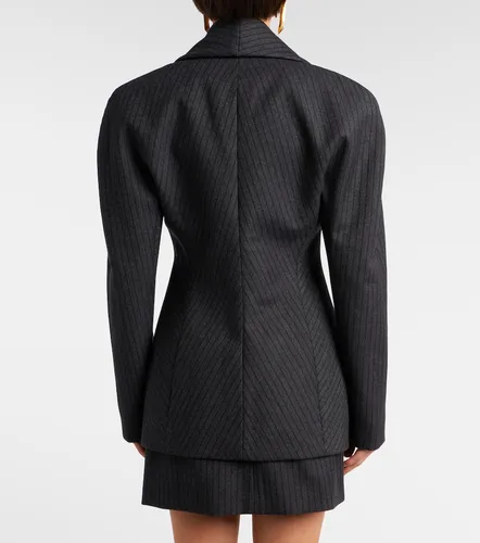 Blazer cruzado de sarga de lana virgen con raya diplomática - Versace - Modalova