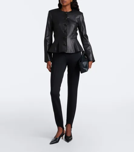 Quinn peplum leather jacket - Veronica Beard - Modalova